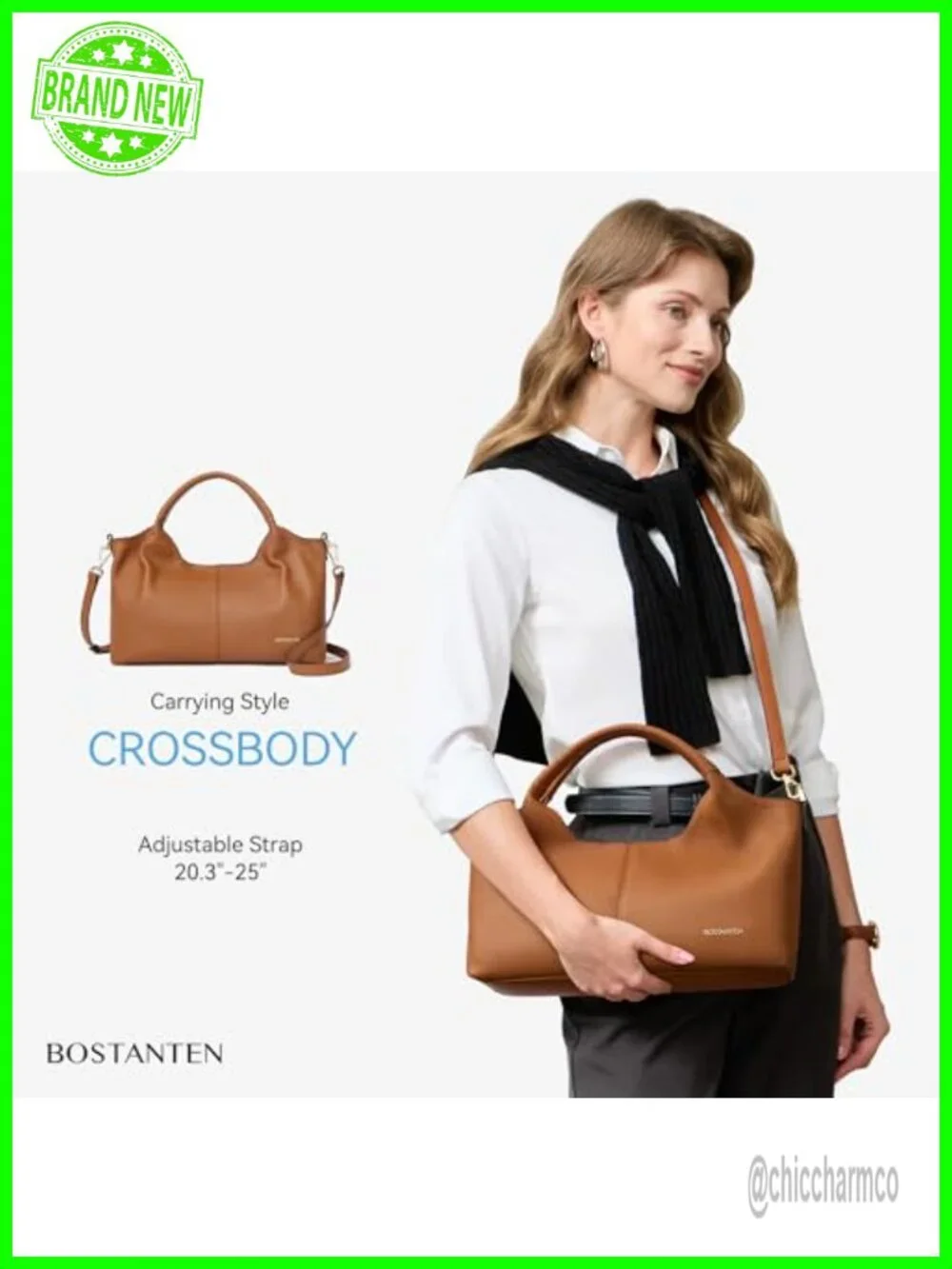 Genuine Leather Satchel Purse Adjustable Strap Top Handle Handbag